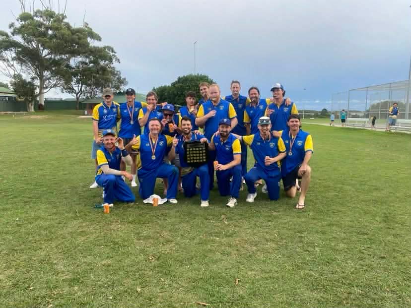 Redhead Cricket Club team celebrating a premiership win